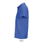 Unisex-Polo 100% Baumwolle, Kragen mit 2 Knöpfen farbe köngisblau seitliche Ansicht