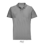 Unisex-Polo 100% Baumwolle, Kragen mit 2 Knöpfen farbe hellgrau
