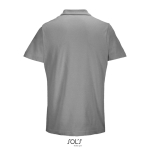 Unisex-Polo 100% Baumwolle, Kragen mit 2 Knöpfen farbe hellgrau Rückansicht