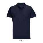Unisex-Polo 100% Baumwolle, Kragen mit 2 Knöpfen farbe marineblau