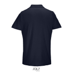 Unisex-Polo 100% Baumwolle, Kragen mit 2 Knöpfen farbe marineblau Rückansicht