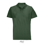 Unisex-Polo 100% Baumwolle, Kragen mit 2 Knöpfen farbe dunkelgrün Stimmungsbild