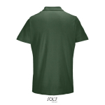 Unisex-Polo 100% Baumwolle, Kragen mit 2 Knöpfen farbe dunkelgrün Rückansicht