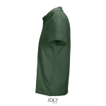 Unisex-Polo 100% Baumwolle, Kragen mit 2 Knöpfen farbe dunkelgrün seitliche Ansicht