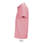 Unisex-Polo 100% Baumwolle, Kragen mit 2 Knöpfen farbe hellrosa seitliche Ansicht