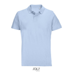 Unisex-Polo 100% Baumwolle, Kragen mit 2 Knöpfen farbe pastellblau