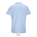 Unisex-Polo 100% Baumwolle, Kragen mit 2 Knöpfen farbe pastellblau Rückansicht