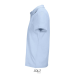 Unisex-Polo 100% Baumwolle, Kragen mit 2 Knöpfen farbe pastellblau seitliche Ansicht