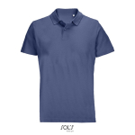 Unisex-Polo 100% Baumwolle, Kragen mit 2 Knöpfen farbe jeansblau