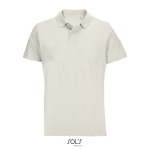 Unisex-Polo 100% Baumwolle, Kragen mit 2 Knöpfen farbe gebrochen weiß