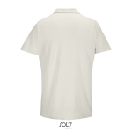 Unisex-Polo 100% Baumwolle, Kragen mit 2 Knöpfen farbe gebrochen weiß Rückansicht