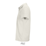 Unisex-Polo 100% Baumwolle, Kragen mit 2 Knöpfen farbe gebrochen weiß seitliche Ansicht