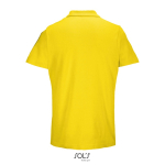 Unisex-Polo 100% Baumwolle, Kragen mit 2 Knöpfen farbe gold Rückansicht