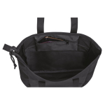 Umhängetasche aus recyceltem rPET mit Reiß- und Fronttasche farbe schwarz vierte Ansicht