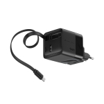 GaN-Schnellladegerät 65 W, umweltfreundlich mit 80 cm Kabel farbe schwarz vierte Ansicht