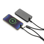 Handykabel mit USB-C aus RPET, mit Nackenband und 60 W Ladeleistung farbe schwarz dritte Ansicht