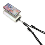 Handykabel mit USB-C aus RPET, mit Nackenband und 60 W Ladeleistung farbe schwarz vierte Ansicht