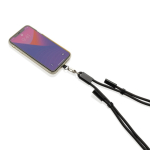 Handykabel mit USB-C aus RPET, mit Nackenband und 60 W Ladeleistung farbe schwarz fünfte Ansicht