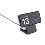 Kabelloses 3-in-1 Ladegerät 15W, magnetisch aus recyceltem Kunststoff farbe schwarz vierte Ansicht