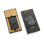 Kabelloses 3-in-1 Ladegerät 15W, magnetisch aus recyceltem Kunststoff farbe schwarz zweite Ansicht mit Box