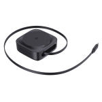 Kabelloses 2-in-1 Ladegerät 15W, magnetisch mit USB-C Kabel einziehbar farbe schwarz vierte Ansicht