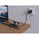 Kabelloses 2-in-1 Ladegerät 15W, magnetisch mit USB-C Kabel einziehbar farbe schwarz Lifestyle-Bild