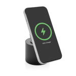 Kabelloser Lautsprecher aus recyceltem ABS mit Subwoofer & Handyhalter farbe schwarz dritte Ansicht