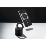 Kabelloser Lautsprecher aus recyceltem ABS mit Subwoofer & Handyhalter farbe schwarz Lifestyle-Bild