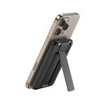 Umweltfreundliche 5-in-1 Powerbank 5.000 mAh mit Kabeln & Ständer farbe schwarz dritte Ansicht