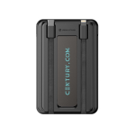 Umweltfreundliche 5-in-1 Powerbank 5.000 mAh mit Kabeln & Ständer farbe schwarz Ansicht mit Logo