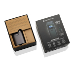 Robuste Powerbank aus Aluminium mit HQ-Farbdisplay 15.000 mAh farbe grau Ansicht mit Box