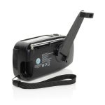 Multifunktions-Notfallradio aus recyceltem ABS mit Kurbel 1.800 mAh farbe schwarz dritte Ansicht