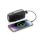 Multifunktions-Notfallradio aus recyceltem ABS mit Kurbel 1.800 mAh farbe schwarz siebte Ansicht