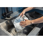 Faltbare 4L Lunchbox aus RPET, größenverstellbar & leicht zu reinigen farbe schwarz Lifestyle-Bild