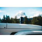 Thermobecher aus recyceltem Edelstahl mit Trinkhalm und Henkel 480 ml farbe marineblau Lifestyle-Bild