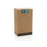 Becher 900 ml aus recyceltem Stahl mit Schraubdeckel farbe schwarz zweite Ansicht mit Box