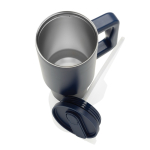 Becher 900 ml aus recyceltem Stahl mit Schraubdeckel farbe marineblau siebte Ansicht