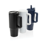Becher 900 ml aus recyceltem Stahl mit Schraubdeckel farbe marineblau Ansicht in verschiedenen Farben