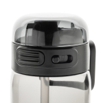 Sportflasche aus RPET mit auslaufsicherem Deckel und Trinkhalm 800 ml farbe schwarz sechste Ansicht