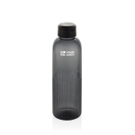 Flasche aus RPET mit Griff und gewelltem Design sowie Henkel 750 ml farbe schwarz Ansicht mit Druckbereich