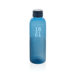 Flasche aus RPET mit Griff und gewelltem Design sowie Henkel 750 ml farbe marineblau Ansicht mit Logo