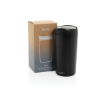 Nachhaltiger Thermobecher „Take Away“ mit Klickdeckel 400 ml farbe schwarz Ansicht mit Box
