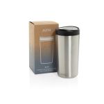 Nachhaltiger Thermobecher „Take Away“ mit Klickdeckel 400 ml farbe silber Ansicht mit Box
