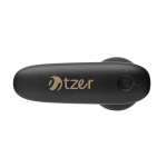 Massagepistole aus recyceltem Kunststoff zur Stresslinderung farbe schwarz Ansicht mit Logo