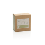 Massagepistole aus recyceltem Kunststoff zur Stresslinderung farbe schwarz zweite Ansicht mit Box