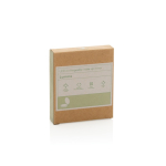 Taschenspiegel aus recyceltem Kunststoff mit LED & Vergrößerung farbe beige zweite Ansicht mit Box