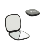 Spiegel aus recyceltem Kunststoff mit Standard- und Vergrößerungsseite farbe schwarz Ansicht mit Druckbereich