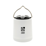 Tragbare Lampe, umweltfreundlicher Kunststoff mit drei LED-Lichtmodi farbe weiß Ansicht mit Druckbereich