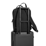 Erweiterbarer Rucksack aus recyceltem Gewebe mit Duo-Zipper 16” farbe schwarz Ansicht 13