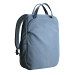 Erweiterbarer Rucksack aus recyceltem Gewebe mit Duo-Zipper 16” farbe blau